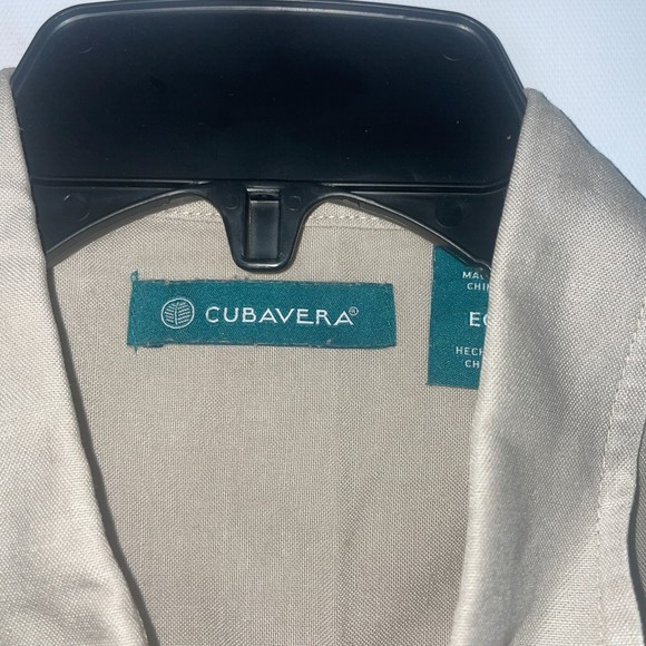 CUBAVERA MENS CREAM CIGAR SHIRT size xl Button Up Bowling Striped Short Sleeve - Picture 11 of 12